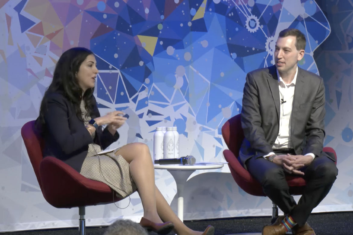 Cardiologist Fatima Rodriguez, MD, interviews AMA Immediate Past President Jesse M. Ehrenfeld, MD, MPH
