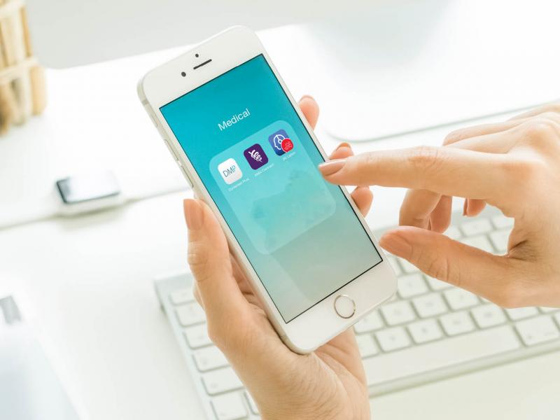 Someone using a smartphone app