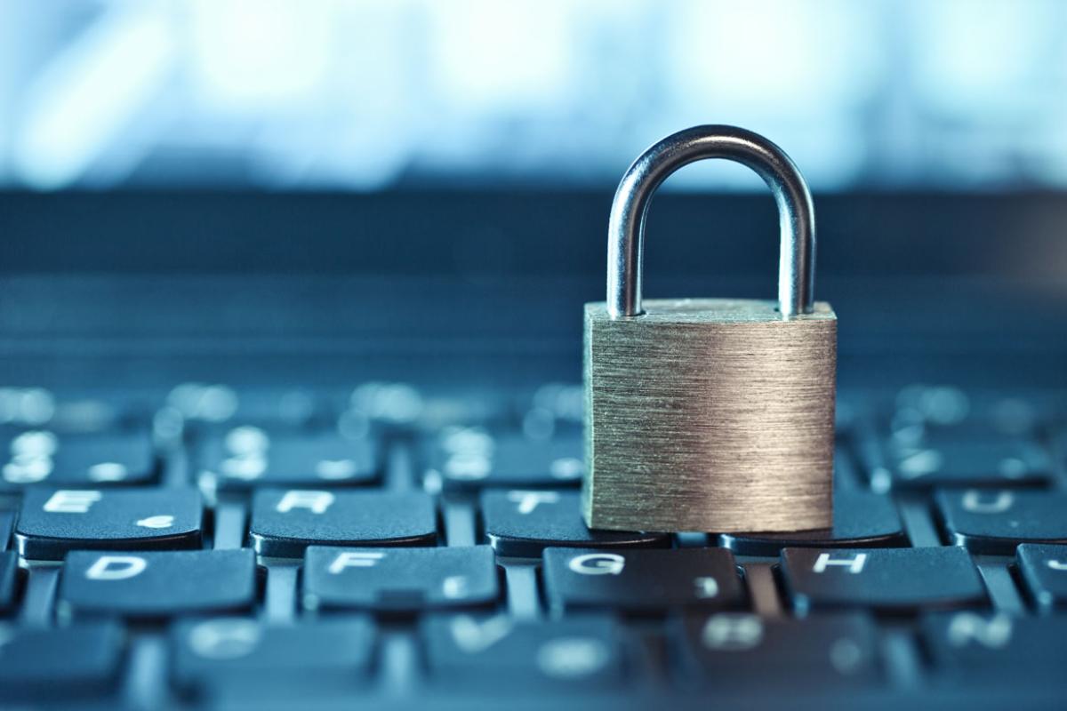 Padlock on keyboard
