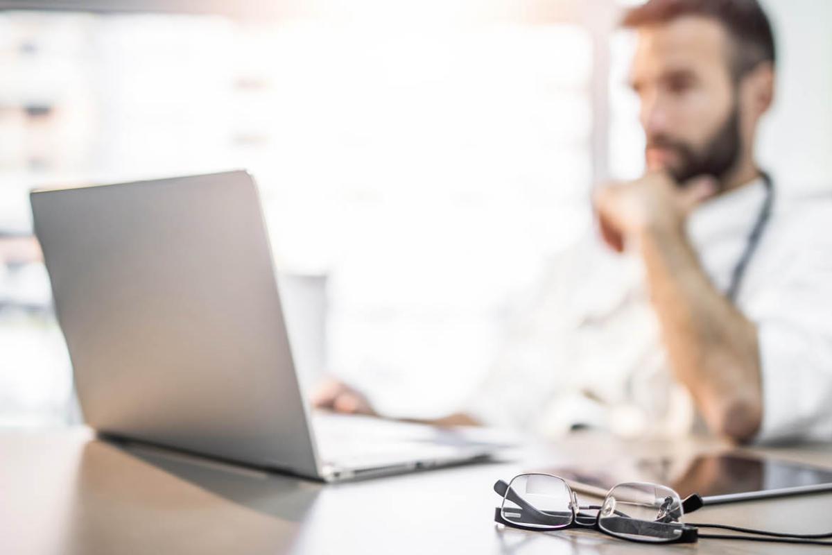 Man working at laptop