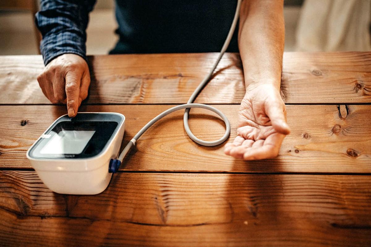 Self measured blood pressure device