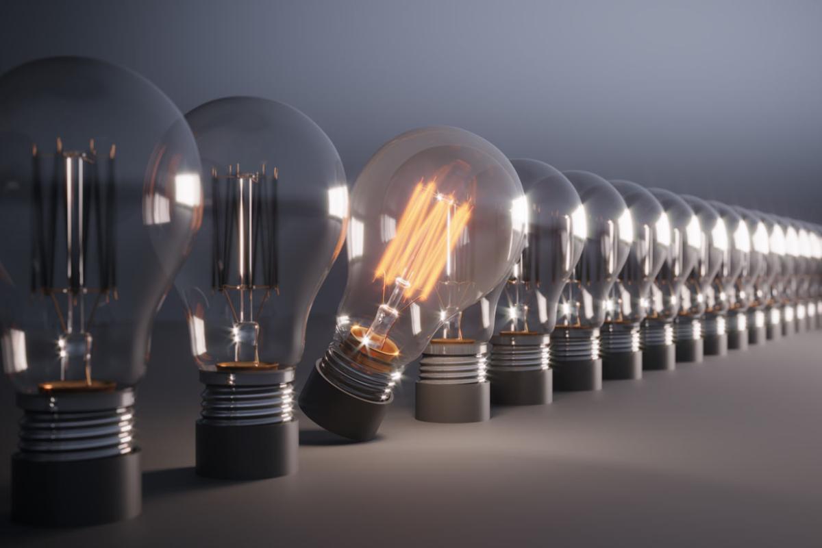Light bulbs in a row