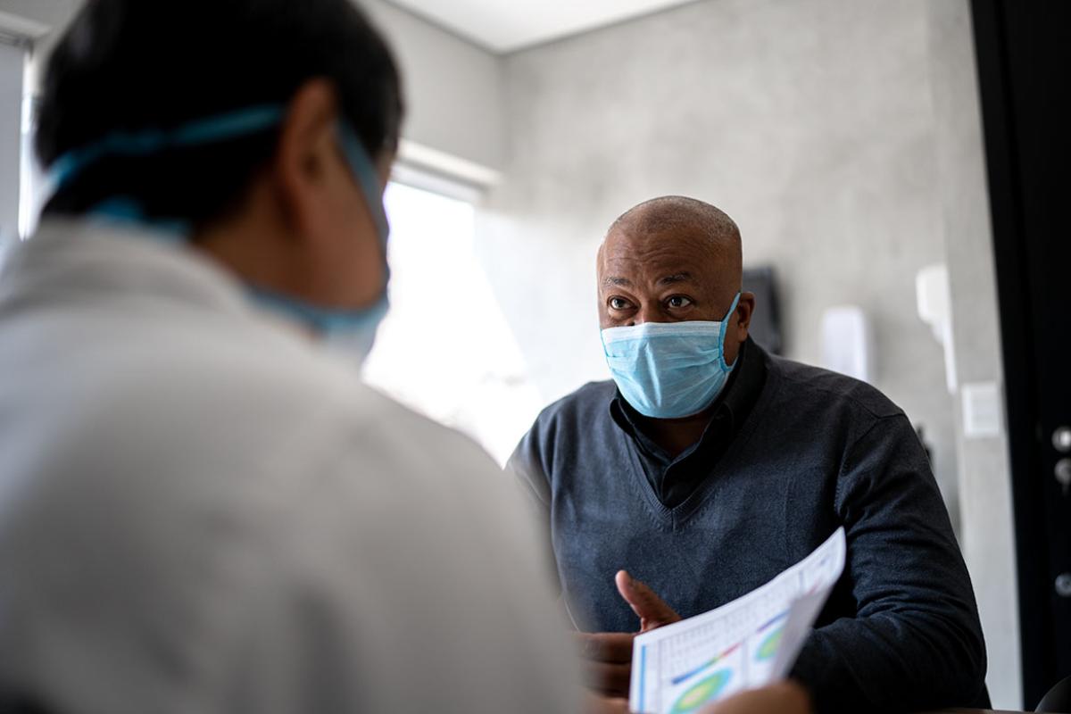 Patient and physician in conversation