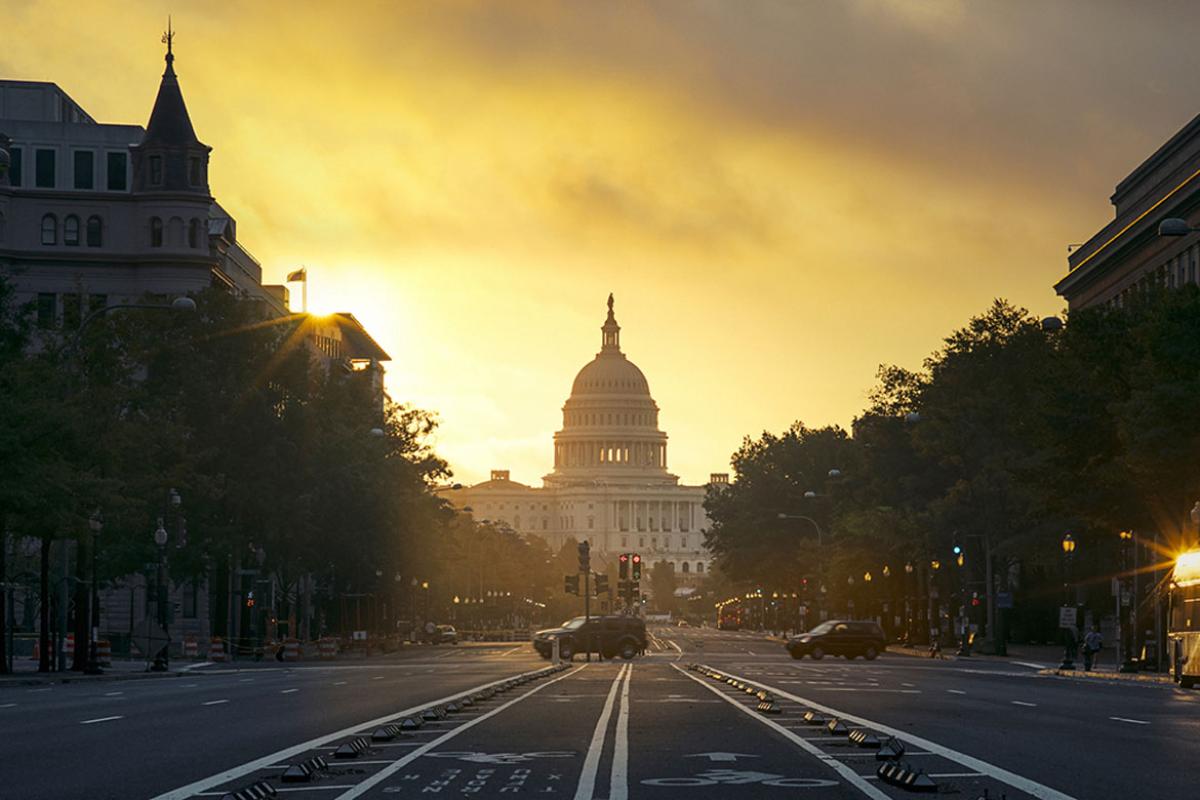 U.S. Capitol building at sunrise
