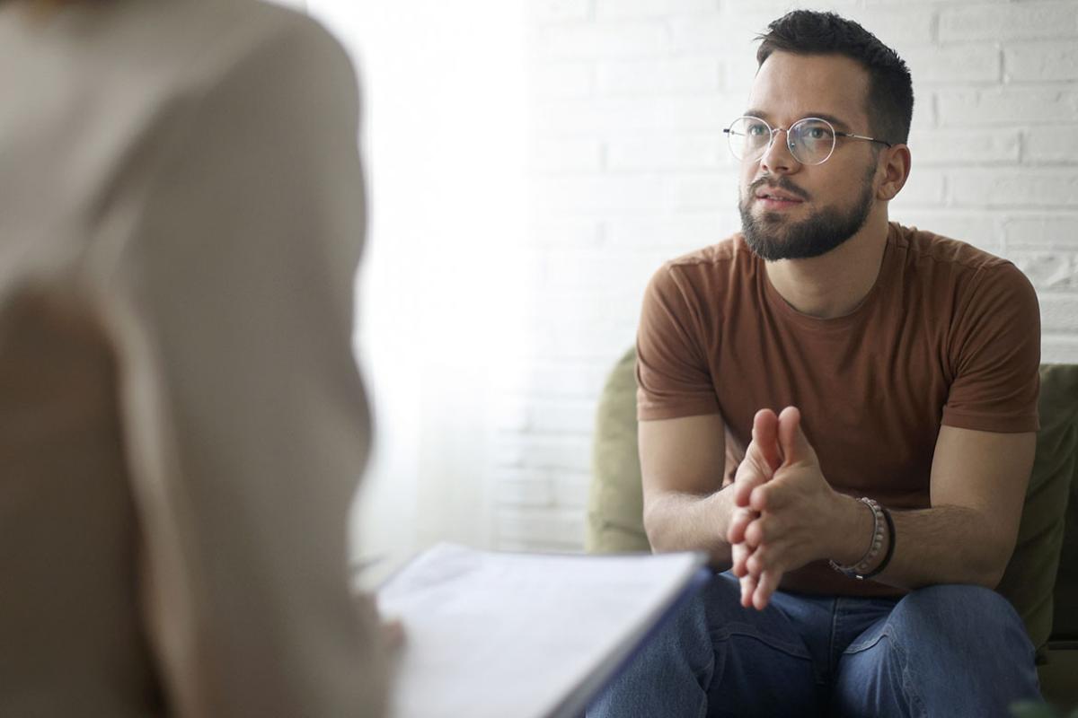 Young adult person in conversation