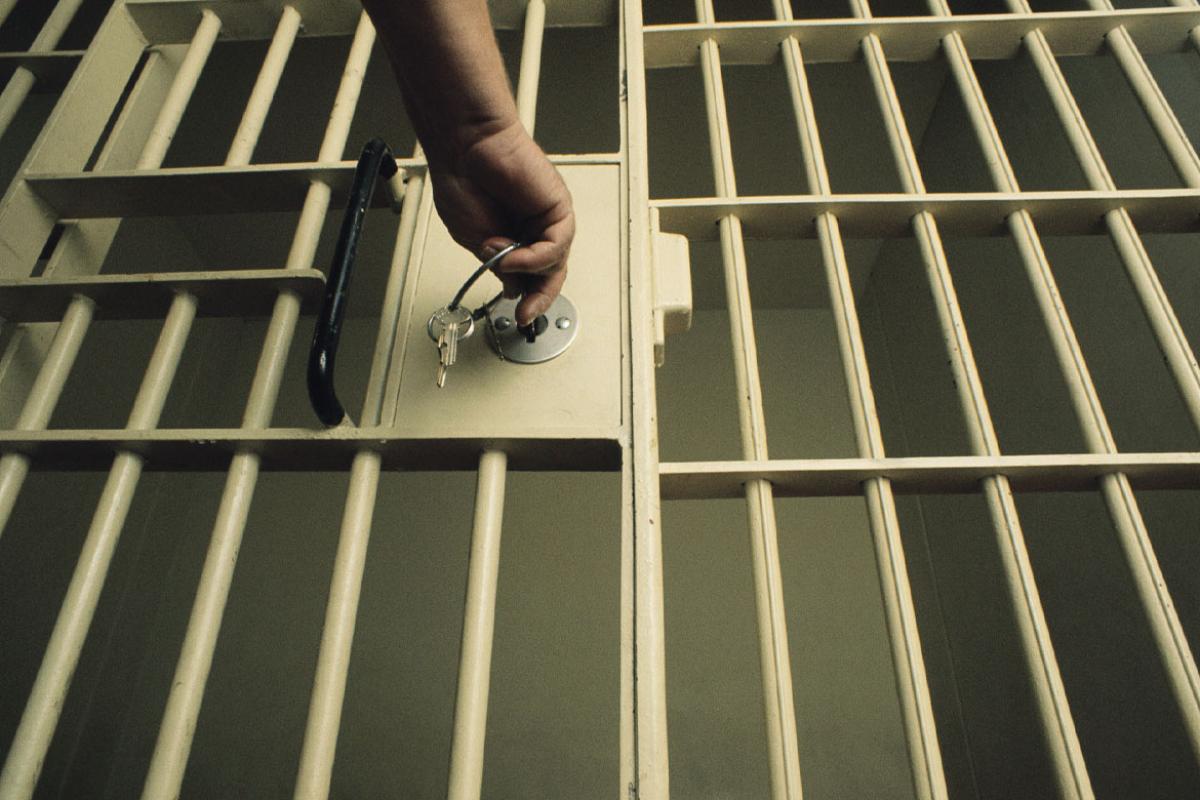 Key in jail cell door