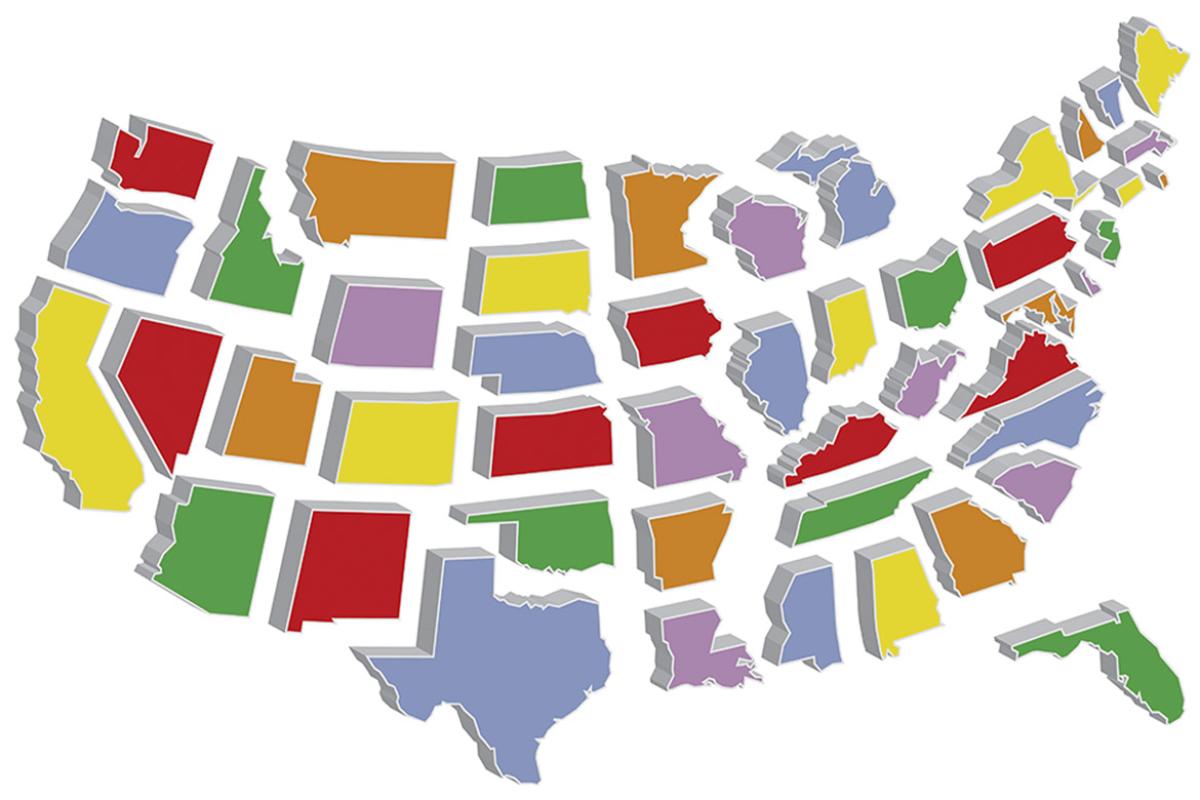 Map of the U.S. 