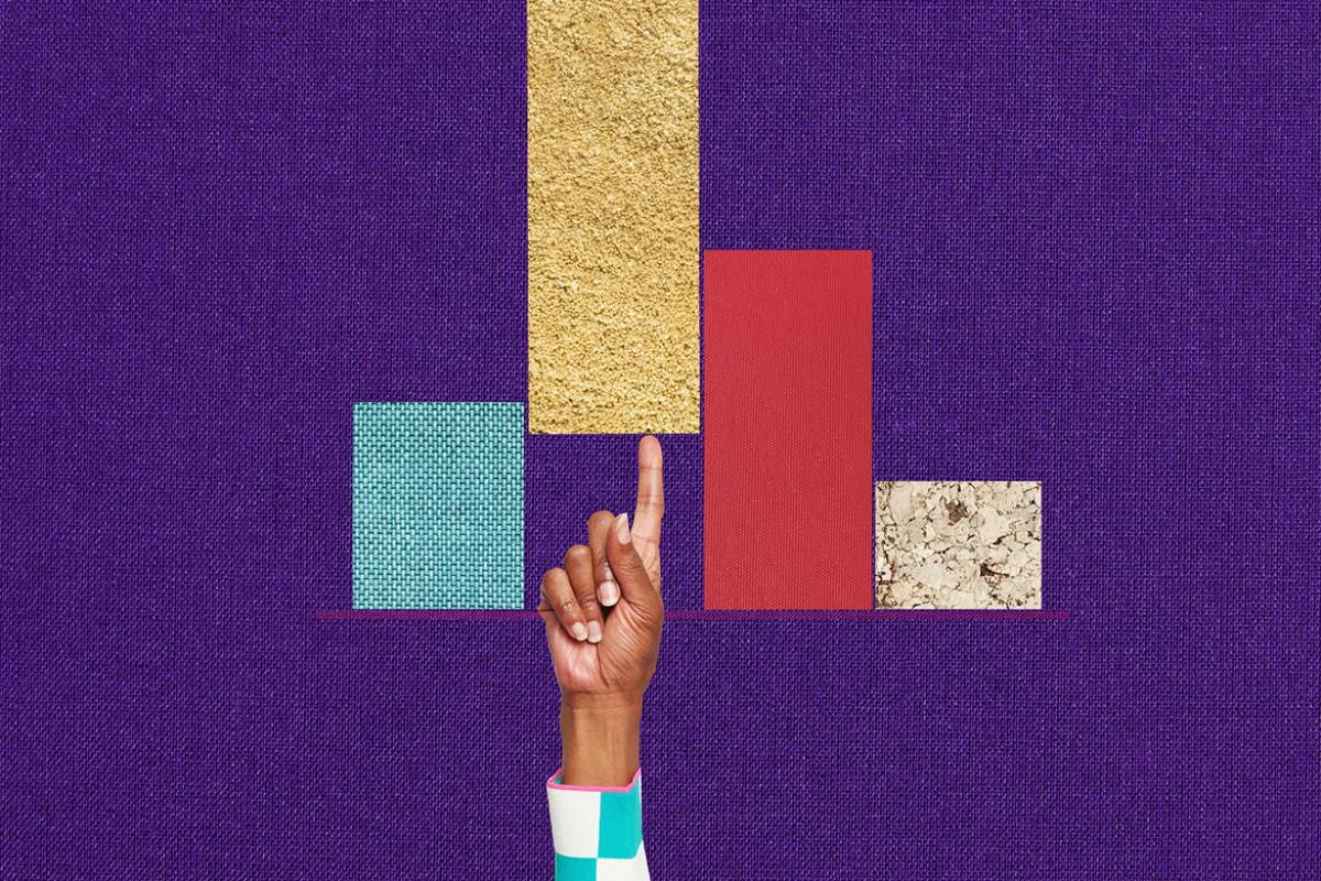 Finger pushes up one block in a row of blocks