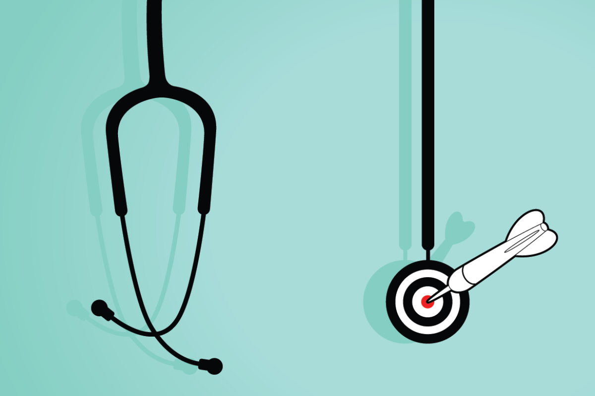 Stethoscope with a target