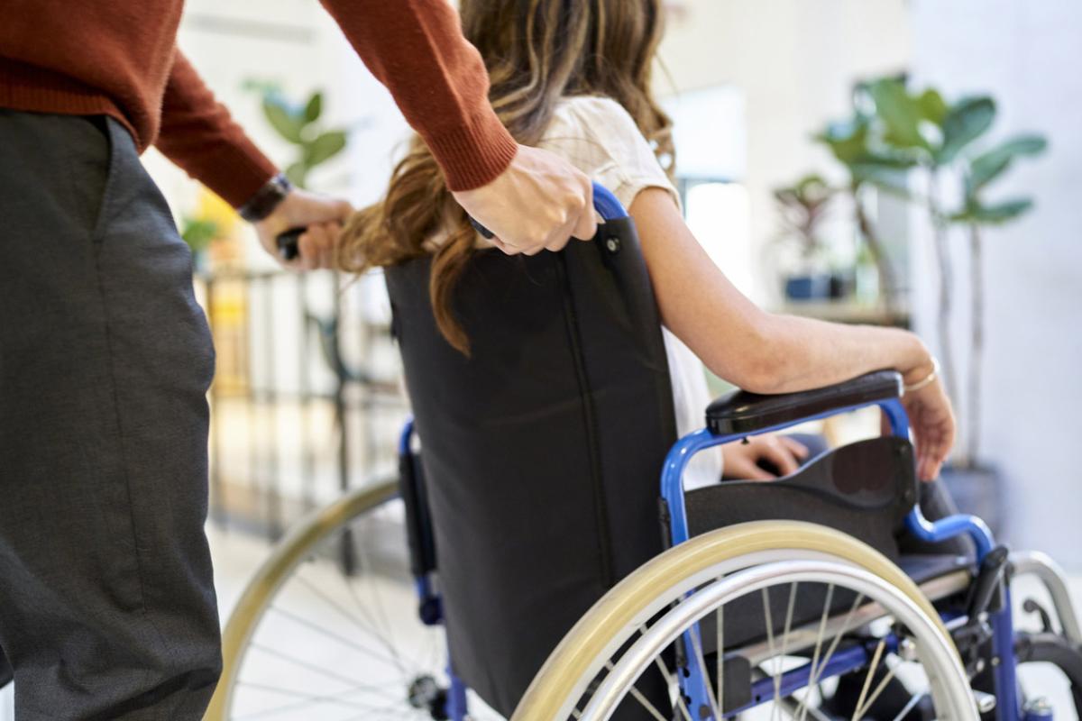 Patient in a wheelchair
