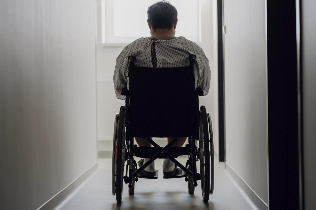 Patient in a wheelchair