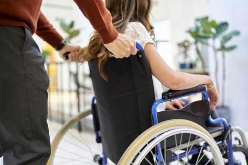 Patient in a wheelchair